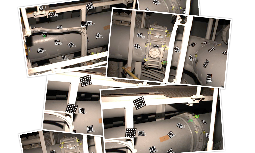 コードターゲットを配置した複数の写真